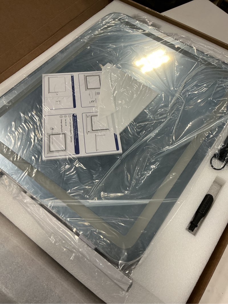 Condition photo showing Good Condition for FENNIO Vanity Mirror with Lights 22''x17'' Makeup Mirror with Lights,Vanity Mirror Touch Screen with 3-Color Lighting,Dimmable,for Vanity Desk Tabletop White 22"L x 17"W