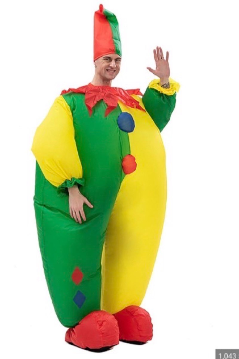 Warmoor Inflatable Clown Costume, Halloween Blow Up Costumes for Men Women Unisex Funny Adult Suit f