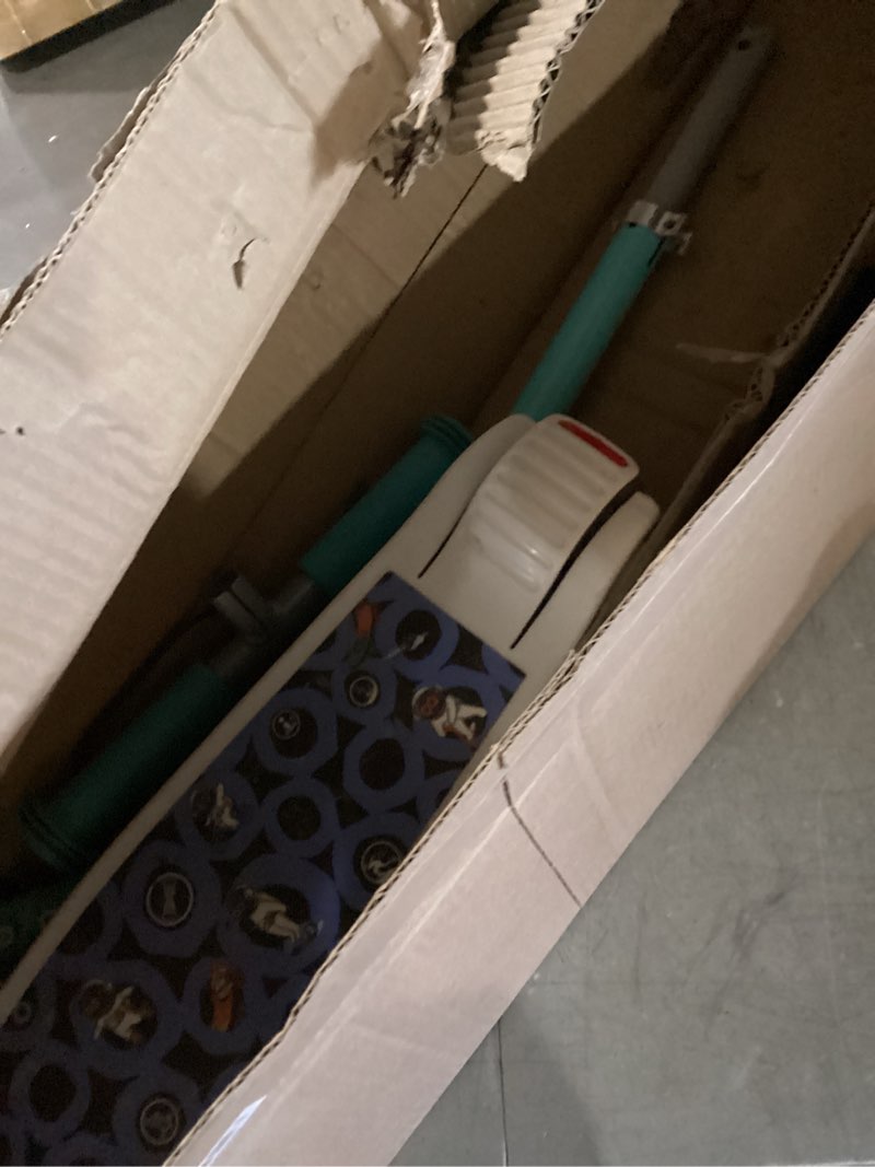 Condition photo showing As Is for gyroor ks2 kids electric scooter – 5 mph safe speed, foot sensor start, led lights, adjustable handlebar, 2 hr fast charge, ul2272 certified, ages 6–12, 121 lb max load cyan