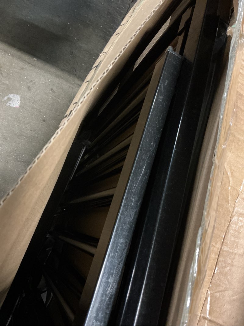 Condition photo showing As Is for fairy baby extra wide baby gate black 67-71.5 inch wide, walk through pressure mounted no drill for doorways, long and large tension gate for pet and kids gate: 67-71.5 inch