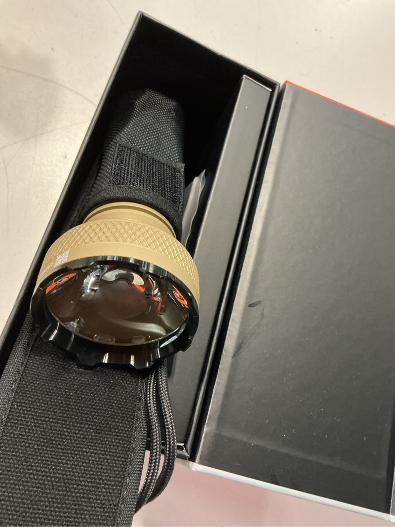 Condition photo showing Good Condition for acebeam l35 tactical flashlight, 5000 high lumens rechargeable flashlight, 711 yards long range throw led flashlight, super compact dual-switches flash light for emergency, searching