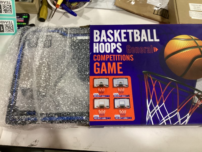 Condition photo showing New/Like New for HopeRock Indoor Mini Basketball Hoop for Kids, Basketball Hoops Over The Door with LED Lighting, Mini Hoop with Scoreboard & 3 Balls, Basketball Toys Gifts for 5 6 7 8 9 10 11 12 Year Old Boys Girls LED Basketball Hoop & Scoreboard