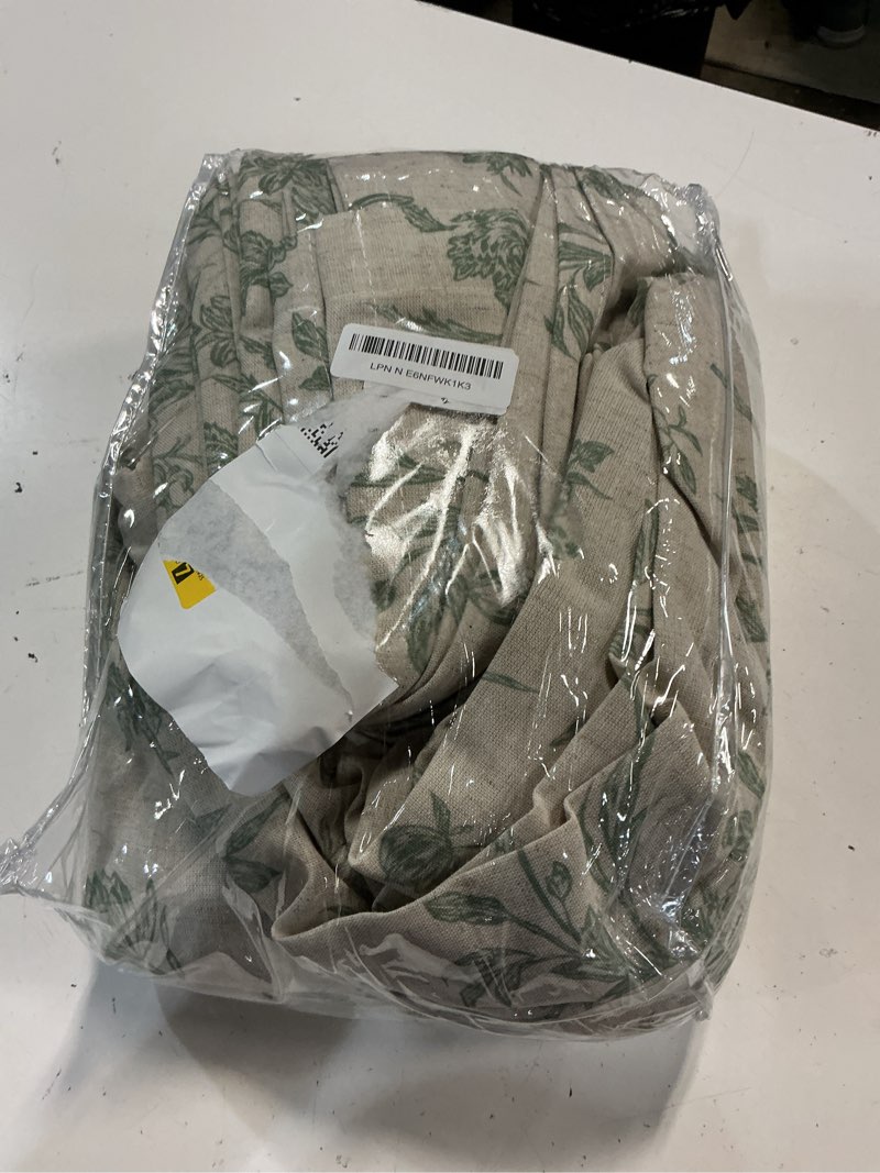 Condition photo showing Good Condition for floral blackout curtains sage green printed curtains floral blackout curtains farmhouse boho cottagecore spring curtains for bedroom modern living room sage green florals 52"w x 84"l (pack of 2)