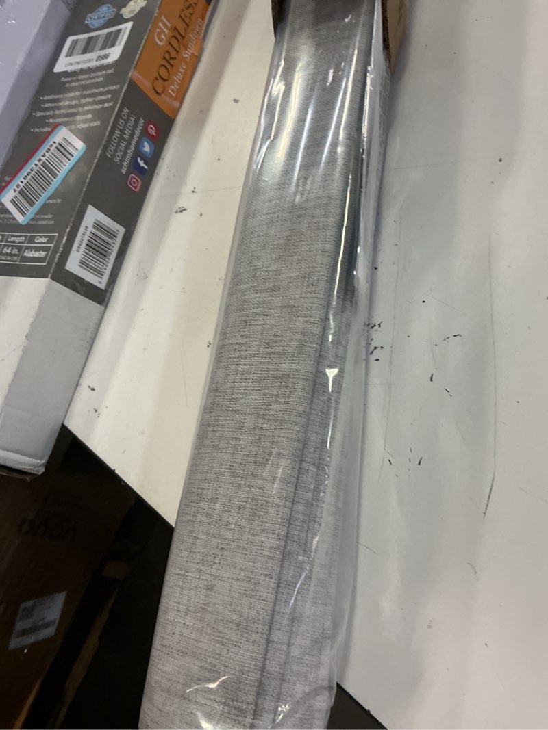 Condition photo showing Good Condition for lazblinds no tools no drill cordless roman shades for windows, blackout thermal insulated uv blocking window blinds, room darkening fabric blinds for indoor windows, 36'' w x 48'' h, grey blackout - grey 36" w x 48" h