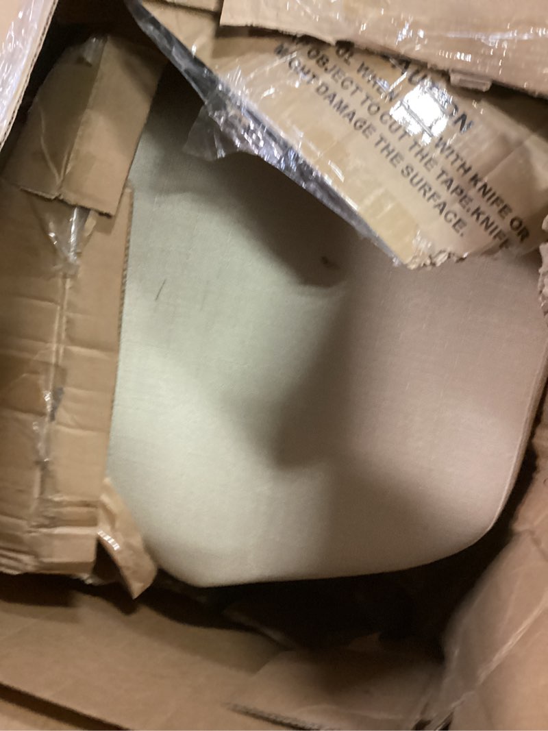Condition photo showing As Is for Roundhill Furniture Tuchico Contemporary Fabric Accent Chair, Arm Rest, Tan Tan Fabric