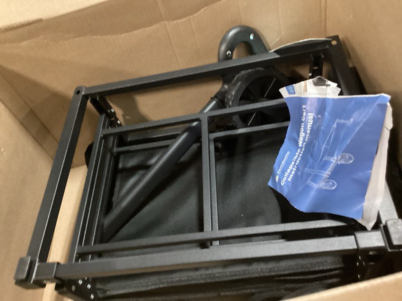 Condition photo showing Good Condition for 29.3" collapsible wagon cart, 150l heavy duty folding utility wagon with wheels, 260 lbs load, portable rolling cart for garden, shopping, sports, camping, black