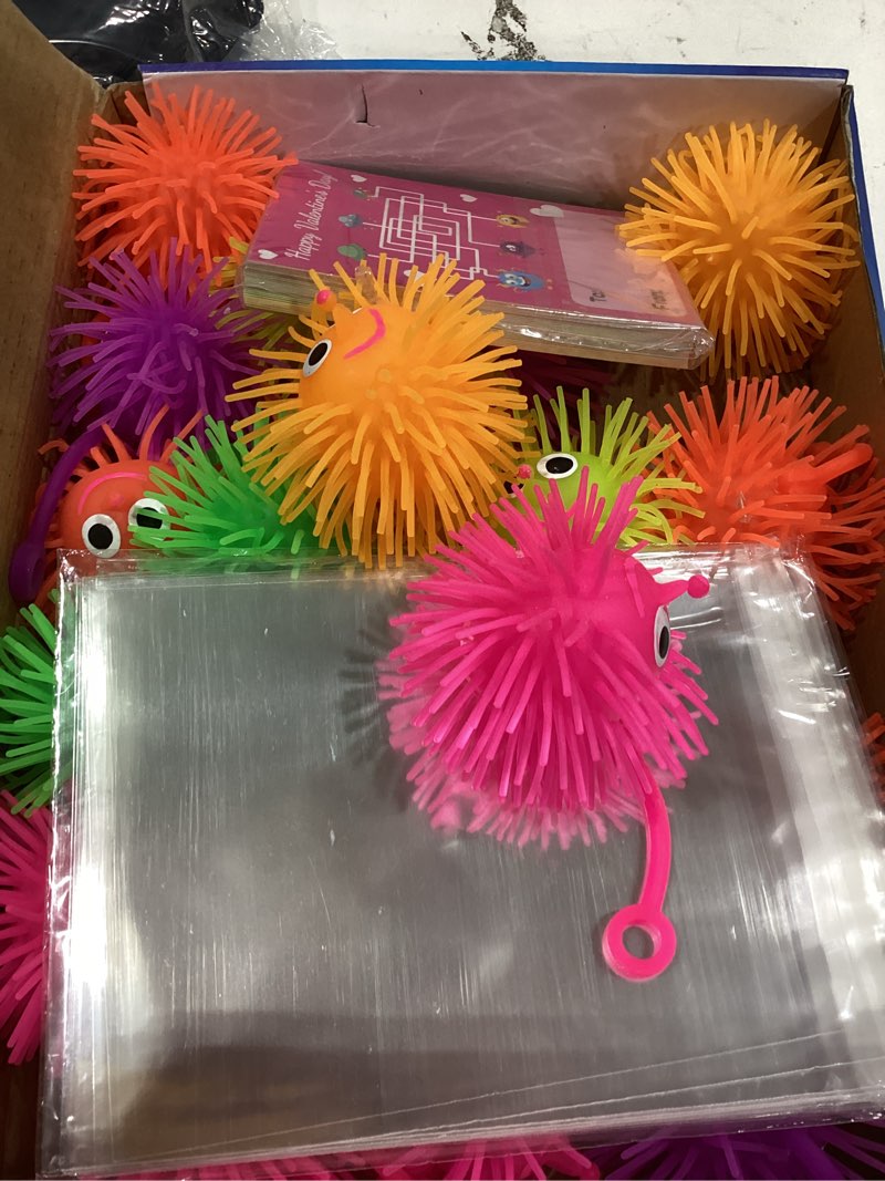 Condition photo showing New/Like New for Valentines Day Gifts for Kids, 24 PCS LED Puffer Balls With Valentines Day Cards for Kids Classroom Party Favors Goodie Bag Stuffers Bulk Bouncy Balls School Class Valentine Prizes Box Toys