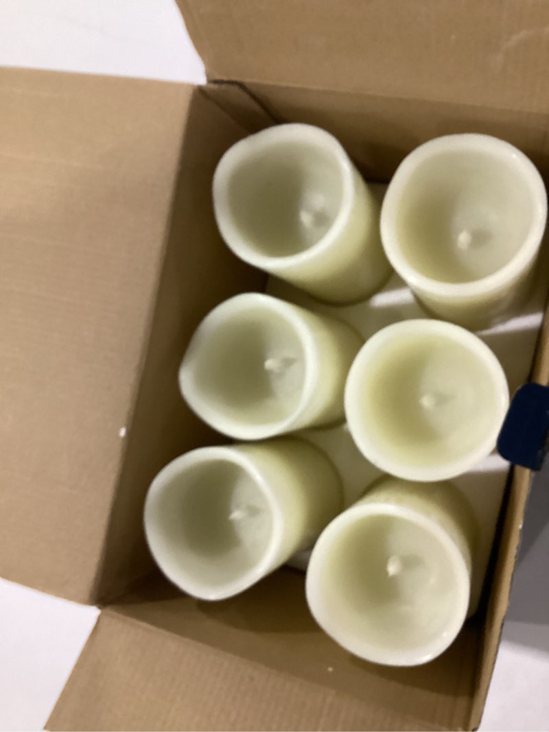 Condition photo showing Good Condition for h-blossom flickering flameless candles battery operated real wax pillar candles led candles with cycling 5h timer pack of 6 (3" x 6") 3" x 6" no remote