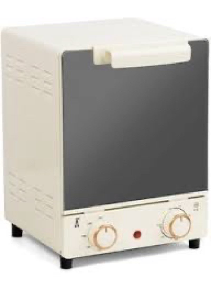 15L Mini Electric Oven, Compact Countertop Toaster Oven with Timer & Adjustable Temperature, Stainle