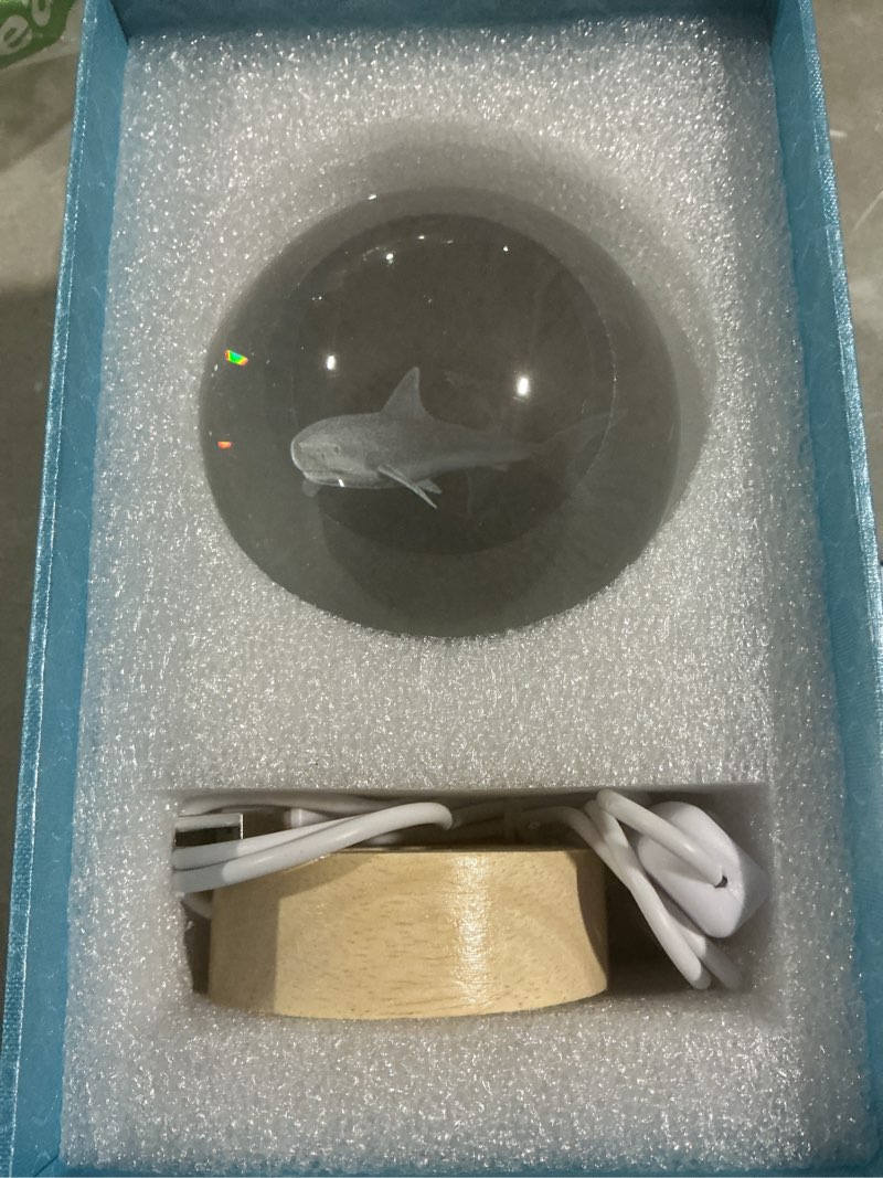 Condition photo showing Good Condition for 3d crystal ball shark lamp,lifelike 3d led shark night light,16 color changing light,dimmable remote control