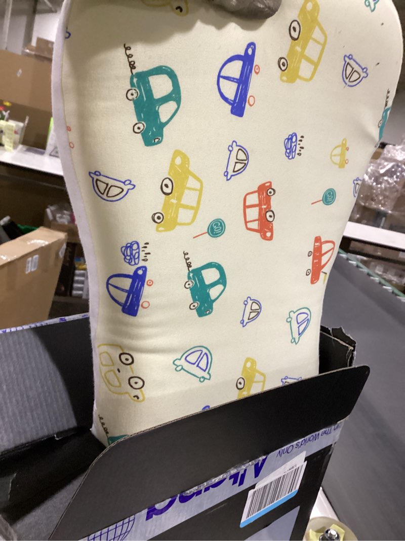Condition photo showing As Is for Soft and Breathable Small Pillow with Machine Washable Two Pillow Cores (for 1 to 2 Year olds 20'' x 11.2'') White Car- M 19.5"x10.5" 2-4 years old