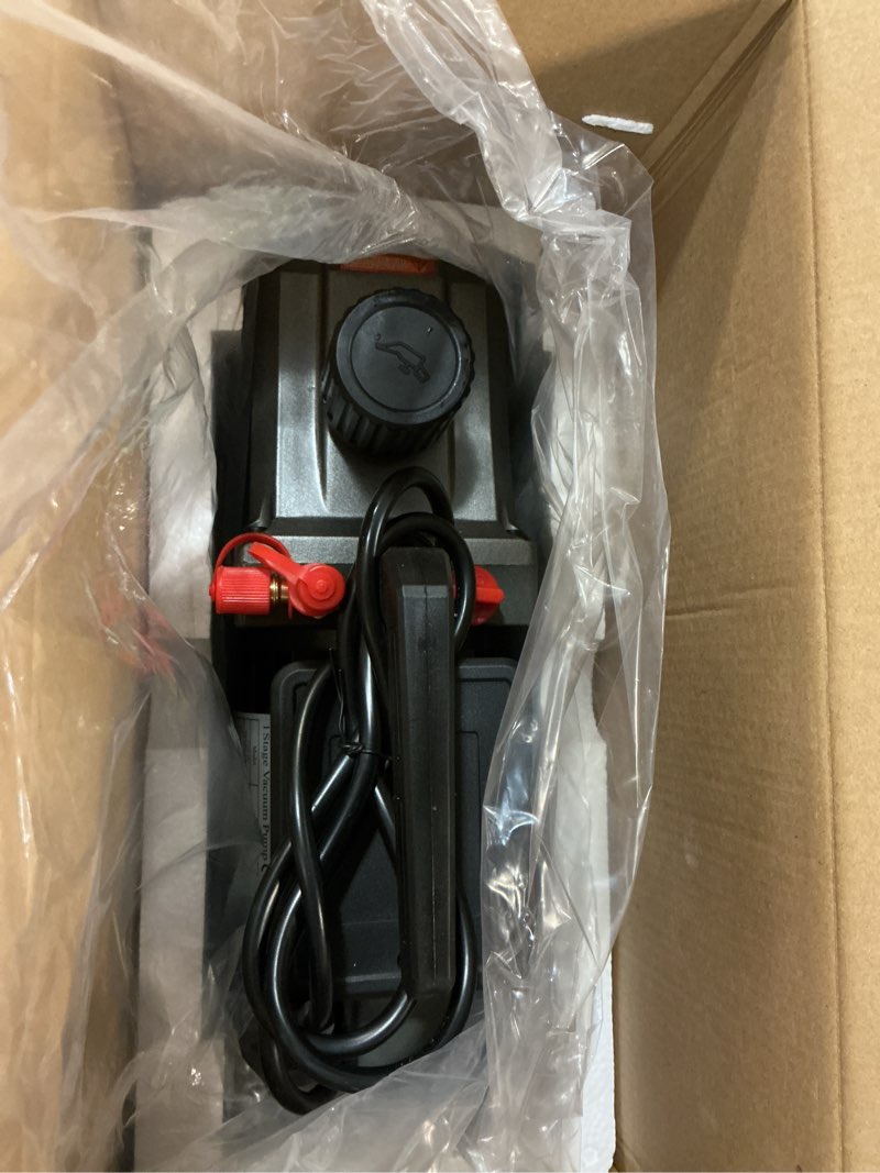 Condition photo showing Good Condition for vivohome 110v 1/3 hp 4cfm single stage rotary vane air vacuum pump and ac manifold gauge set kit with leak detector for r134a r12 r22 r502 r410a hvac air conditioning refrigeration recharging, red red 4cfm