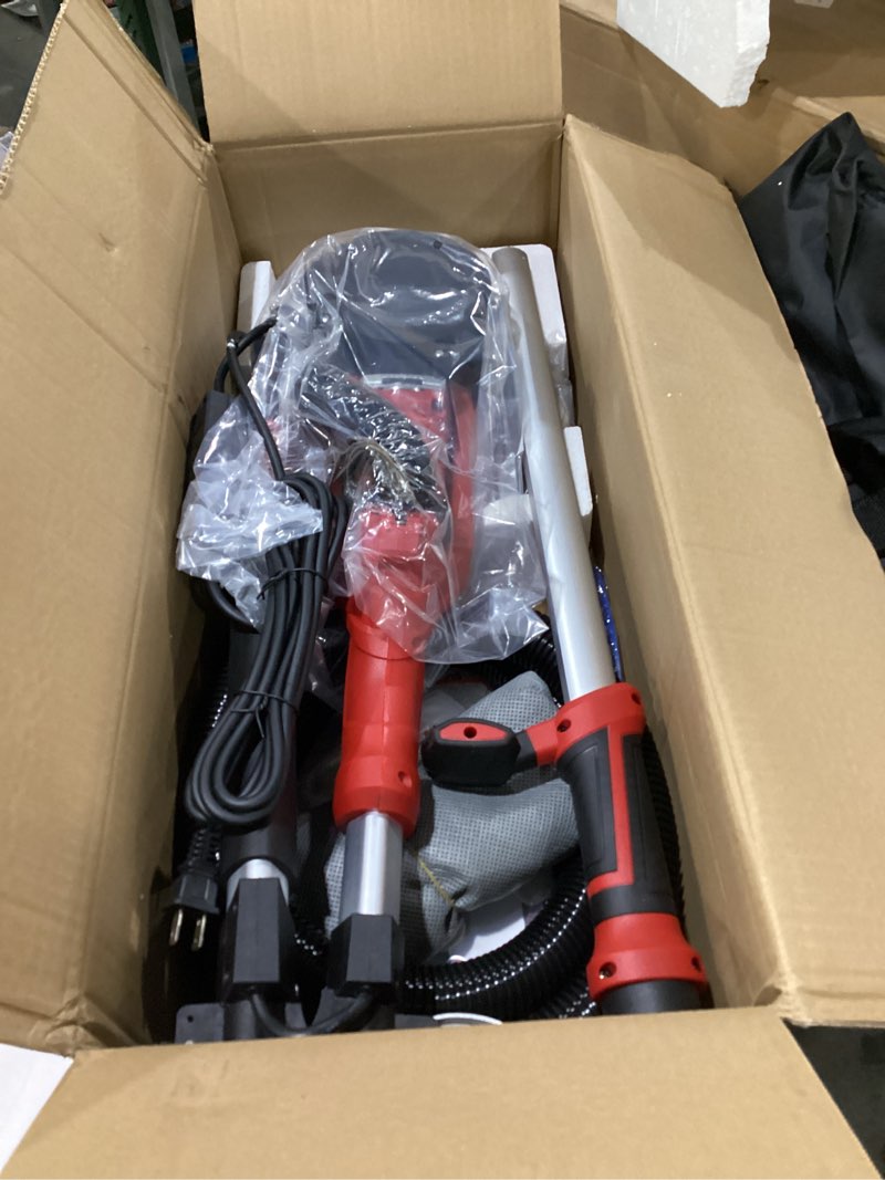 Condition photo showing New/Like New for Drywall Sander, 1000W Popcorn Ceiling Removal Tool, Foldable Automatic Drywall Sander with Vacuum Dust Collection, LED Light, 6 Variable Speed 800-2200RPM,15Pcs Sanding Discs (Red?