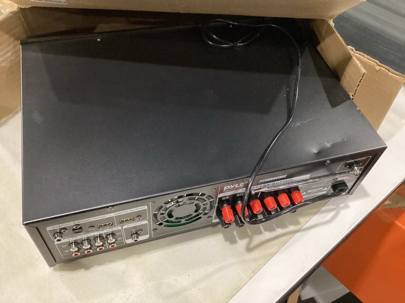 Condition photo showing Good Condition for pyle bluetooth hybrid home amplifier - 6-channel 2000w rack mount power amplifier receiver w/ radio - dual 10 band eq, karaoke microphone x2, usb, rca, coax, opt, dvd inputs, hidef input and output 6 channel amplifier 2000w amplifier