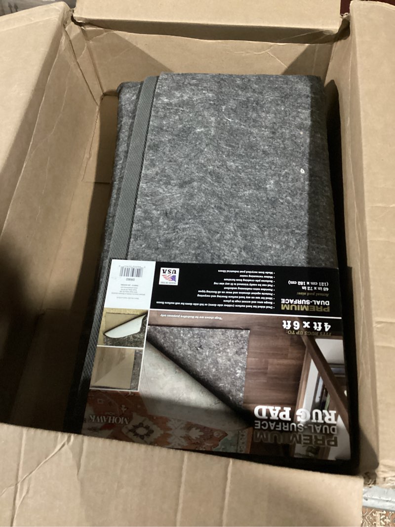 Condition photo showing Good Condition for Mohawk Home 4' x 6' Non Slip Rug Pad Gripper 1/4 Thick Dual Surface Felt + Rubber Gripper - Safe for All Floors
