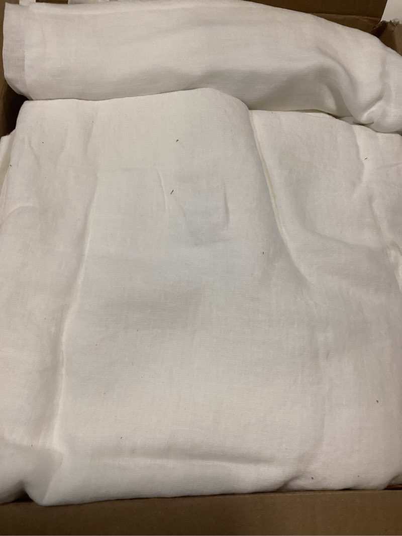 Condition photo showing Good Condition for european linen duvet cover set, full/queen, white
