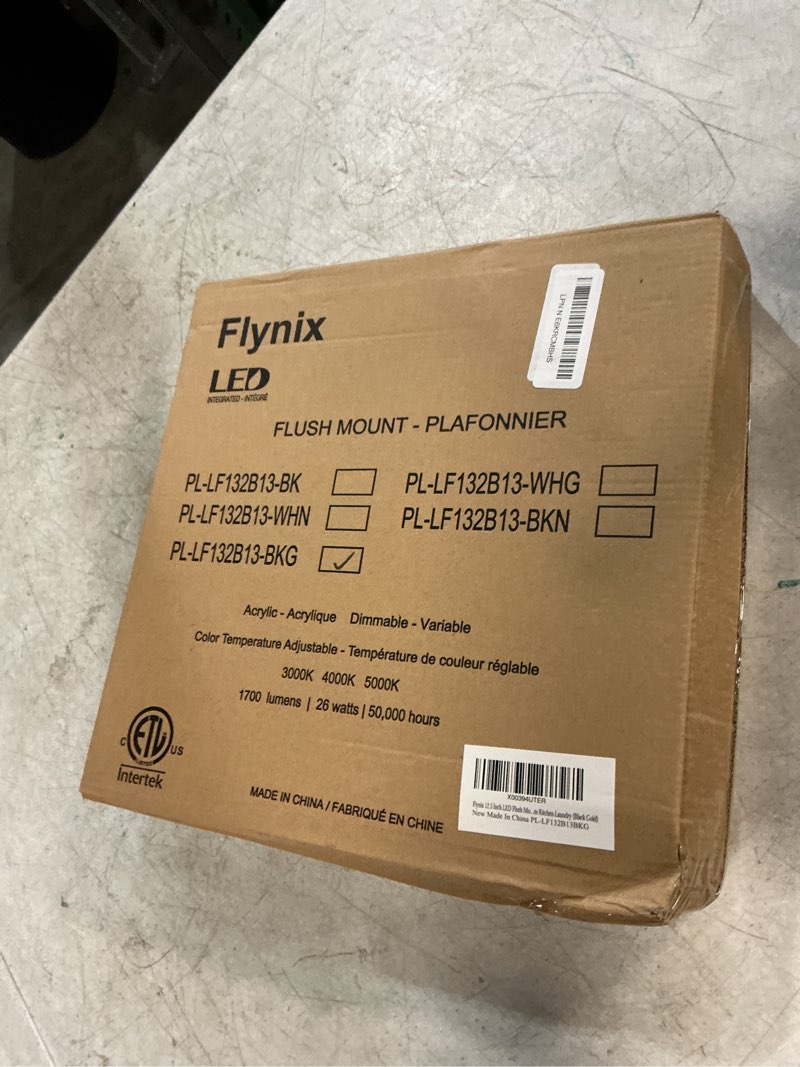 Condition photo showing New/Like New for 12.5 inch led flush mount ceiling light fixture, 26w, super bright 1700 lumens, 3 color 3000k/4000k/5000k, dimmable ceiling lamp for bedroom hallway bathroom kitchen laundry (black gold)