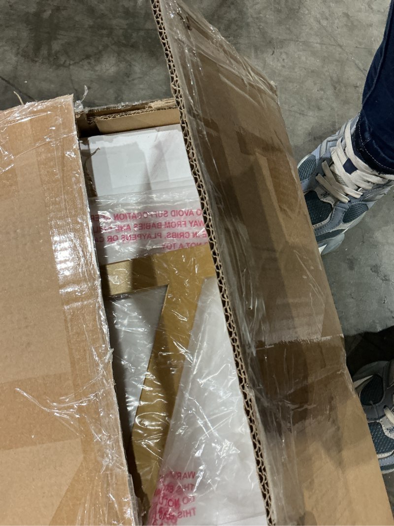 Condition photo showing New/Like New for tribesigns 70.9 inch extra long sofa table? white and gold console table with faux marble tabletop, modern long entryway table with gold frame white gold