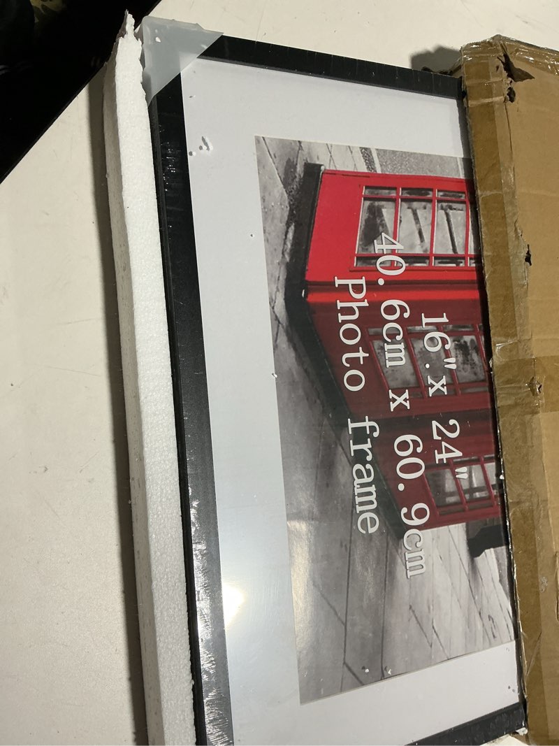 Condition photo showing Good Condition for Giftgarden 16x24 Picture Frame with Mat Set of 4, 20x28 Frame Matted to 16x24 Poster for Wall Hanging, Black 20x28 Black