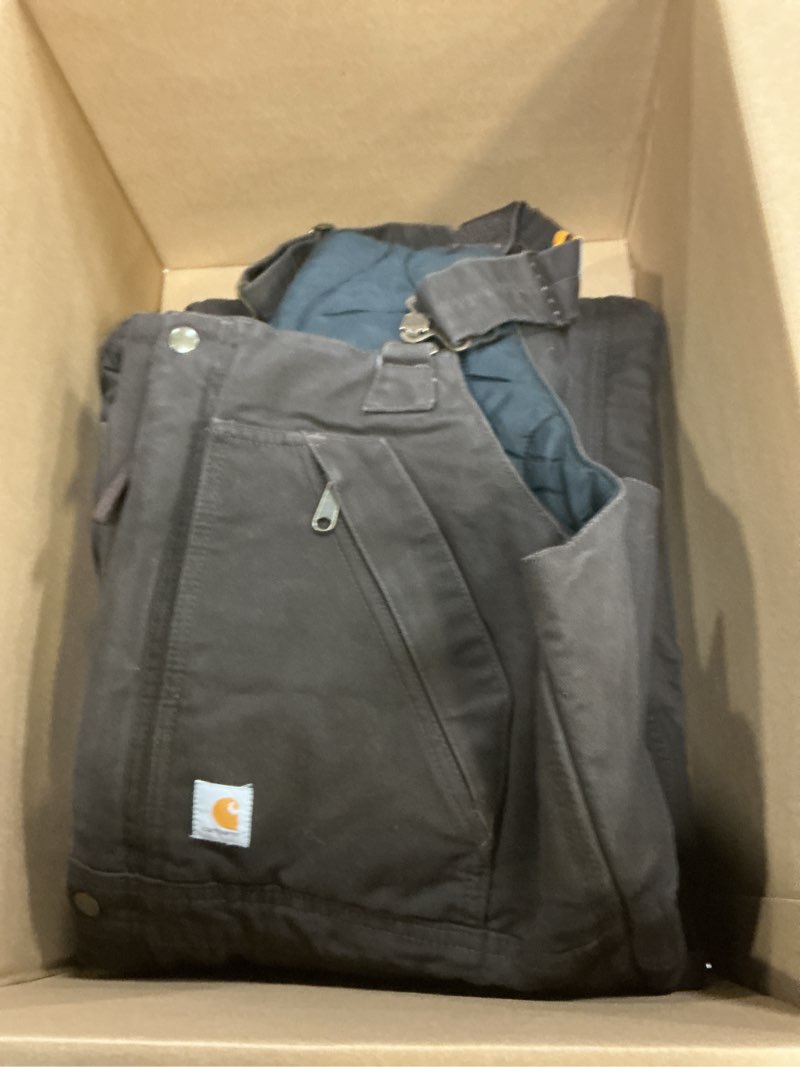 Condition photo showing Good Condition for Carhartt Women's Loose Fit Washed Duck Insulated Biberall XX-Large Dark Brown