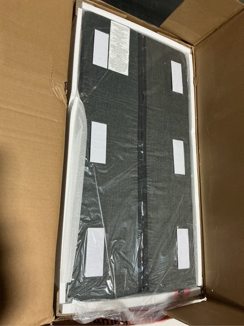 Condition photo showing Good Condition for 2-Tier Storage Bench, 27.6" Wide Shoe Bench with Padded Seat Cushion, Entryway Bench with 2 Barn Doors and Adjustable Shelf, White 27.6" Wide White