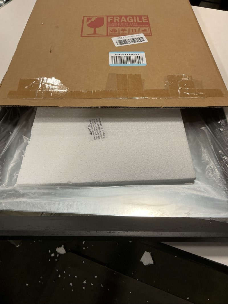 Condition photo showing New/Like New for AAZZKANG Black Mirrors for Wall Rectangle Wood Framed Large 20"x16" Decorative Wall Mirror for Bedroom Bathroom Living Room Dressing Room Entryway 20"L x 16"W Black