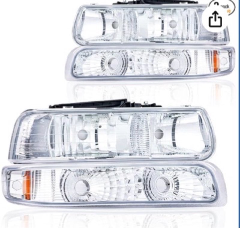 headlight assembly, compatible with 1999 2000 2001 2002 chevy silverado 1500 2500/2001-2002 silverado 1500hd 2500hd 3500hd chrome housing amber reflector