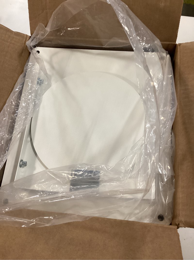 Condition photo showing New/Like New for 6 inch dryer vent cover outside, galvanized steel exterior hooded wall vent cover with removable screen & cushioned backdraft flap, exhaust vent for house through-wall dryer vent kit (white - 6 inch)