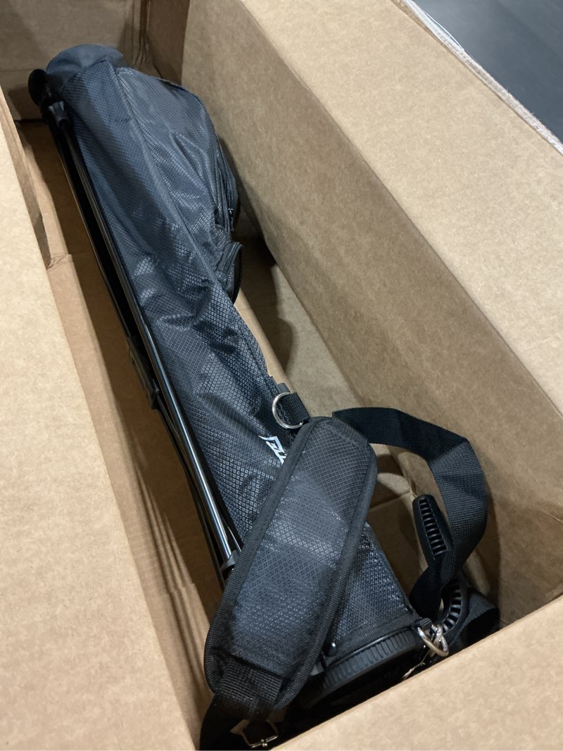 Condition photo showing Good Condition for findway golf stand bag, [upgraded generous space] small golf bag for driving range, par 3 & executive courses, lightweight sunday golf club carry bag with 3 pockets black