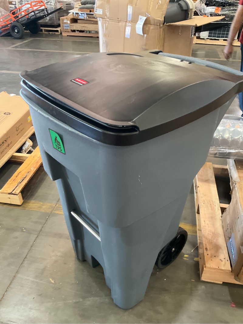 Condition photo showing Good Condition for rubbermaid brute rollout heavy-duty waste container - gray