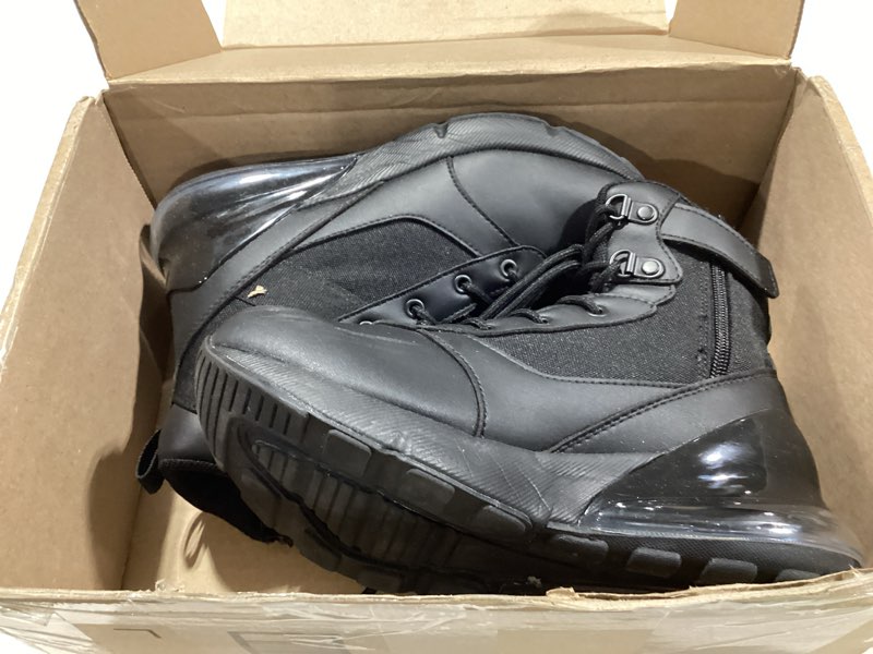 Condition photo showing Good Condition for women's wide waterproof tactical work boots side zipper military orthopedic boots lightweight motorcycle combat hiking boots 6 wide sand