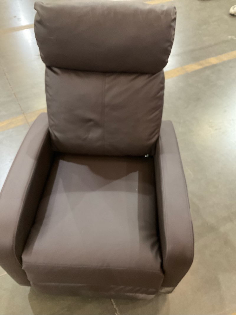 Condition photo showing As Is for fdw recliner chair single reclining sofa leather chair home theater seating living room lounge chaise with padded seat backrest (brown)