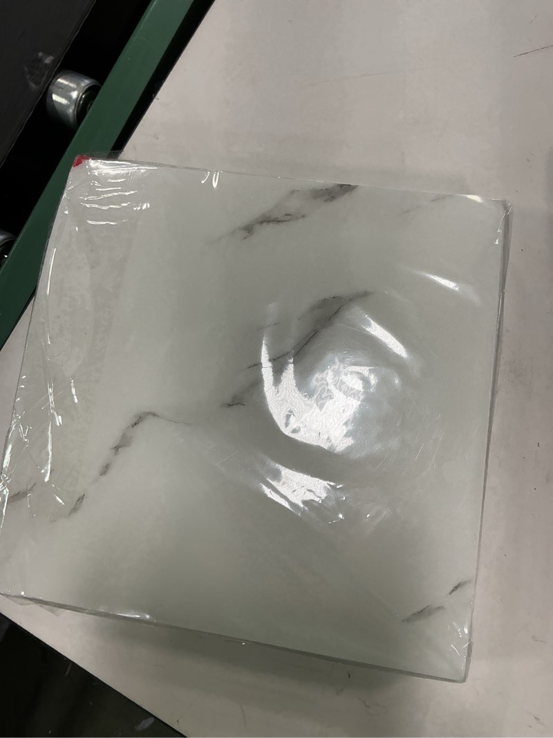 Condition photo showing Good Condition for Peel and Stick Backsplash Tiles 20 Sheets 12''x12'' PVC Self Adhesive Wall Tiles Back Splash Wall Panels Stick on Backsplash for Kitchen Bathroom Laundry Room, White