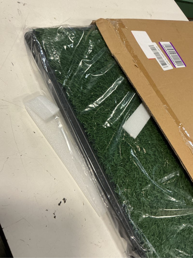Condition photo showing New/Like New for artificial grass puppy pee pad for dogs and small pets - 20x25 inch, reusable 3-layer turf pads for dogs with tray - indoor and outdoor fake grass potty pet supplies by petmaker medium 3-layer system