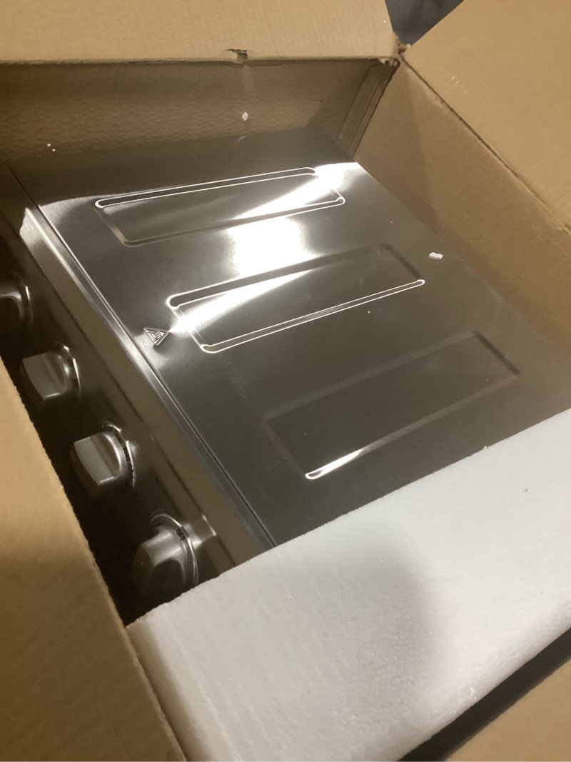 Condition photo showing As Is for Cuisinart Air Fryer Toaster Oven, 1800W, 8-in-1 with Air Fry, Convection, Broil & Warm, 0.6 Cubic Feet, 60-Minute Timer, TOA-70NAS, Stainless Steel Stainless Steel Convection Toaster Air Fryer Oven w/ Grill