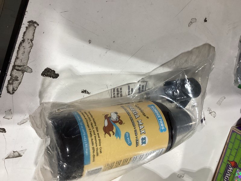 Condition photo showing As Is for wonder paws fish oil for dogs - omega 3 for dogs from alaskan salmon, cod & krill oil - epa dha fatty acids - less shedding & itching - skin, joint, immune & heart health - liquid supplement (16 oz)