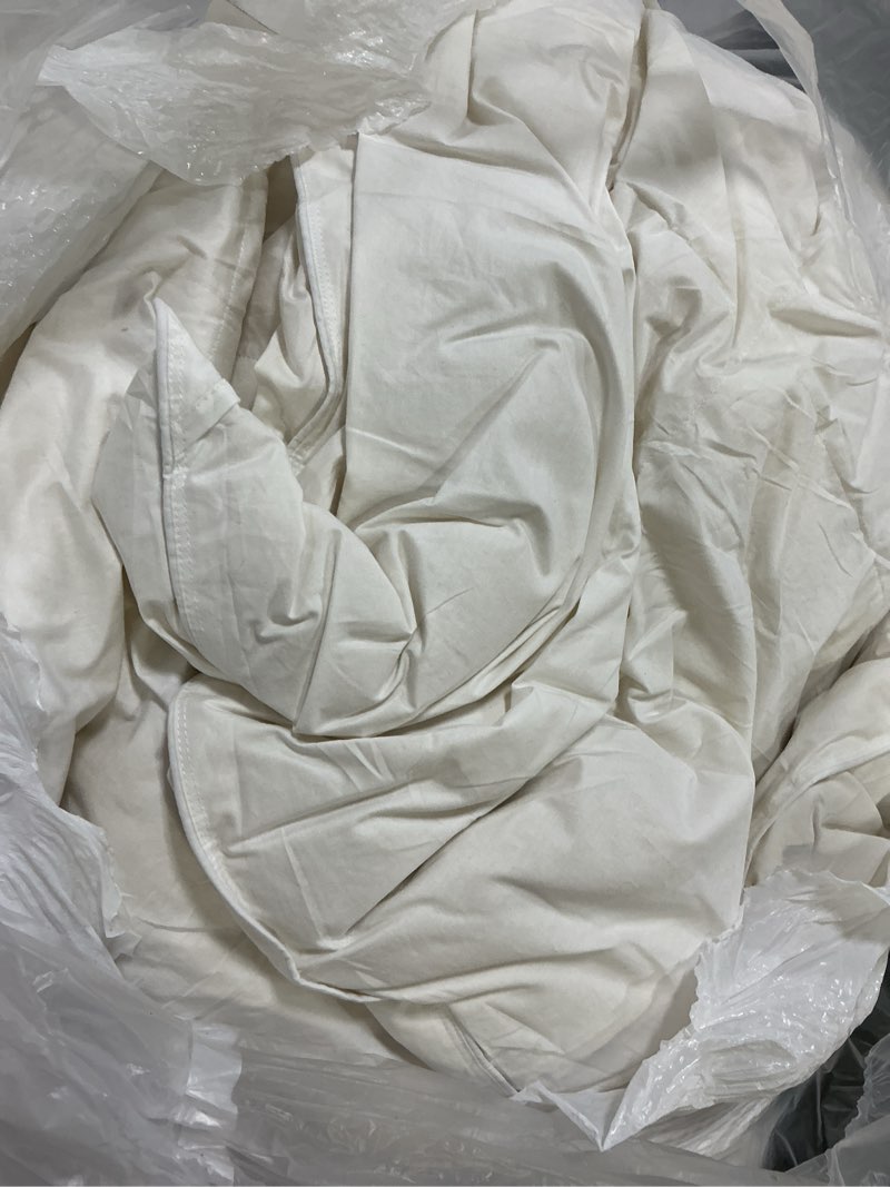 Condition photo showing Good Condition for Organic Feather Down Fiber Comforter Queen Size - 100% Cotton Shell All Season Duvet Insert, Medium Warmth Hotel Luxury Bedding Comforter(90x90 Inch, White) Year-round Queen (U.S. Standard)