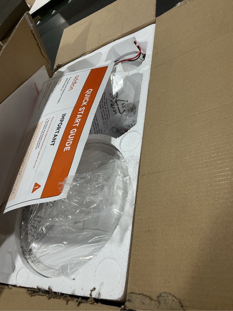 Condition photo showing Good Condition for addlon Ceiling Fans with Lights, 42 Inch Low Profile Ceiling Fan with Light and Remote Control, Flush Mount, Reversible, 3CCT, Dimmable, Quiet, Black Small Ceiling Fan for Bedroom Indoor/Outdoor Use