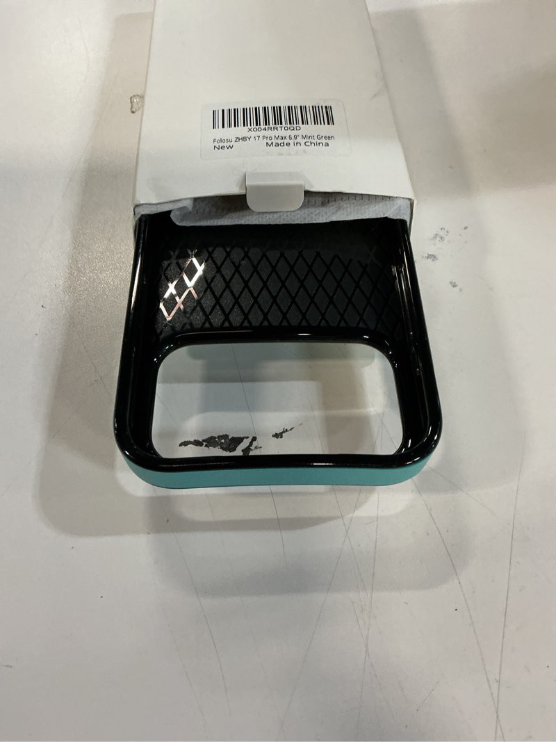 Condition photo showing Good Condition for Folosu Compatible with iPhone 17 Pro Max Case Wallet with Card Holder, 360°Rotation Finger Ring Holder Kickstand, RFID Blocking Leather Protective Double Buttons Shockproof Cover 6.9 Inch Mint Green