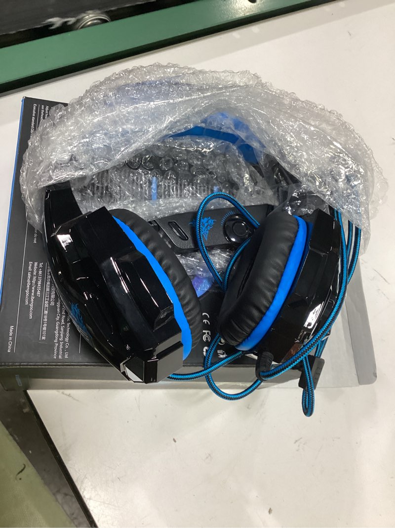 Condition photo showing Good Condition for bengoo g9000 stereo gaming headset for ps4 pc xbox one ps5 controller, noise cancelling over ear headphones with mic, led light, 7.1 surround sound, soft memory earmuffs for nintendo xbox series x|s blue
