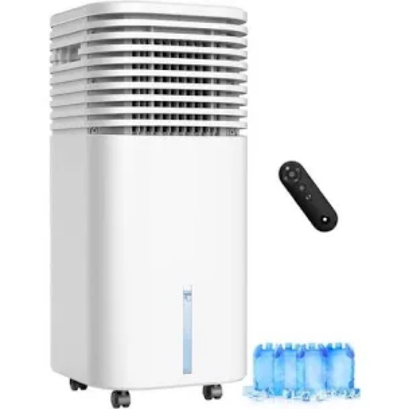 windowless air conditioner, swamp cooler with 4 modes & 3 speeds, 15h timer for smart auto-off, 2-gal tank for 20h cooling, remote, 120° oscillating portable air conditioners no hose needed
