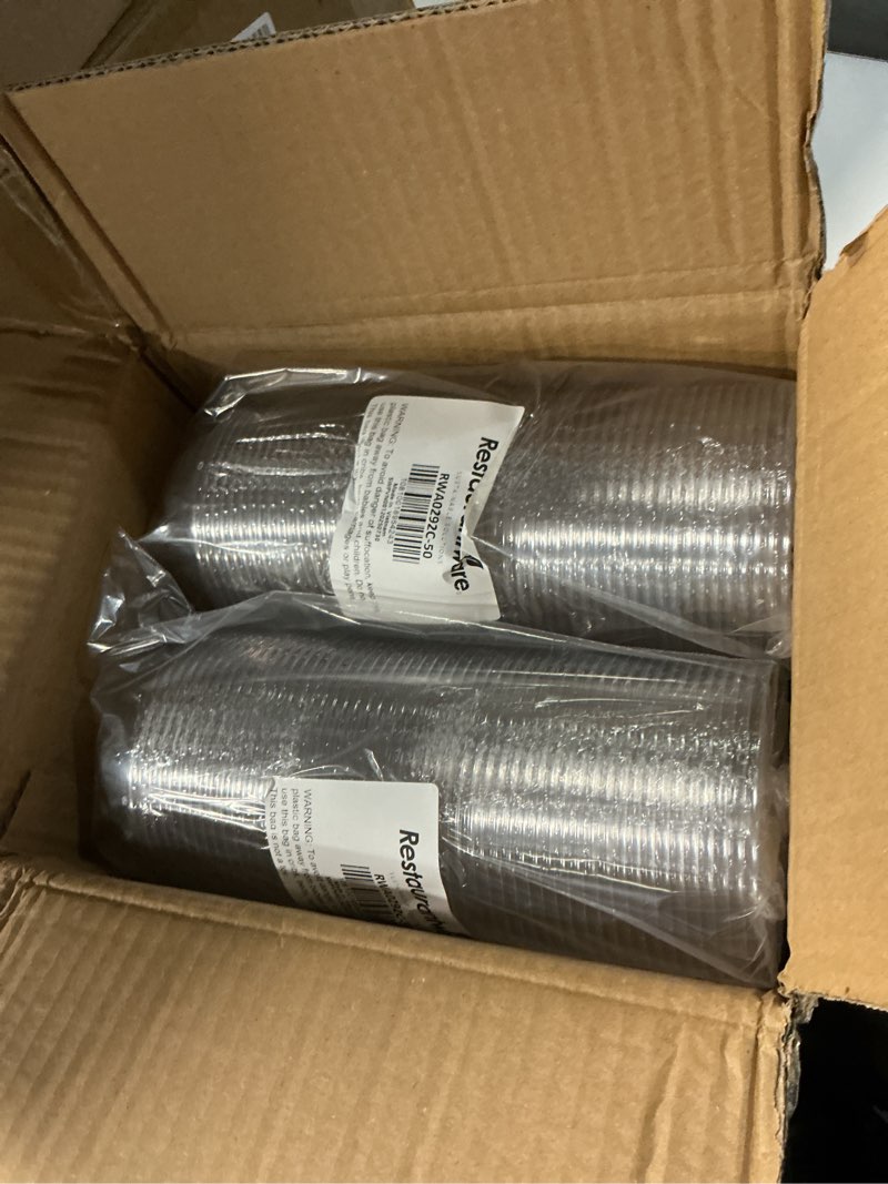 Condition photo showing Good Condition for lids only: dome-shaped lids, 200 transparent plastic lids for 8 ounce coppetta to go cups - cups sold separately, disposable, clear plastic dessert cups lids, for dessert takeaways- restaurantware 8 oz 200