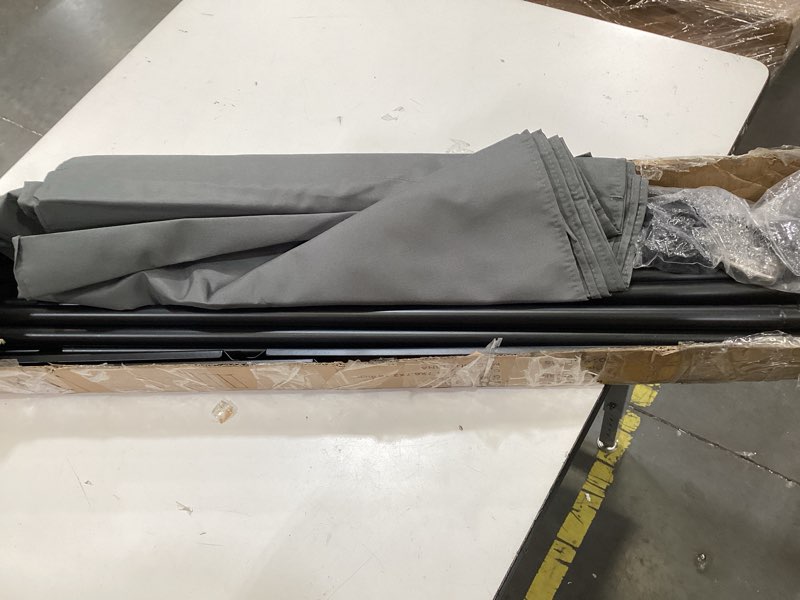 Condition photo showing As Is for rantila 4 panel room divider, 6 ft folding privacy screen with wide feet, freestanding partition for room separation, portable room divider panel, 89" w x 71" h, grey grey 22" - 4 panel