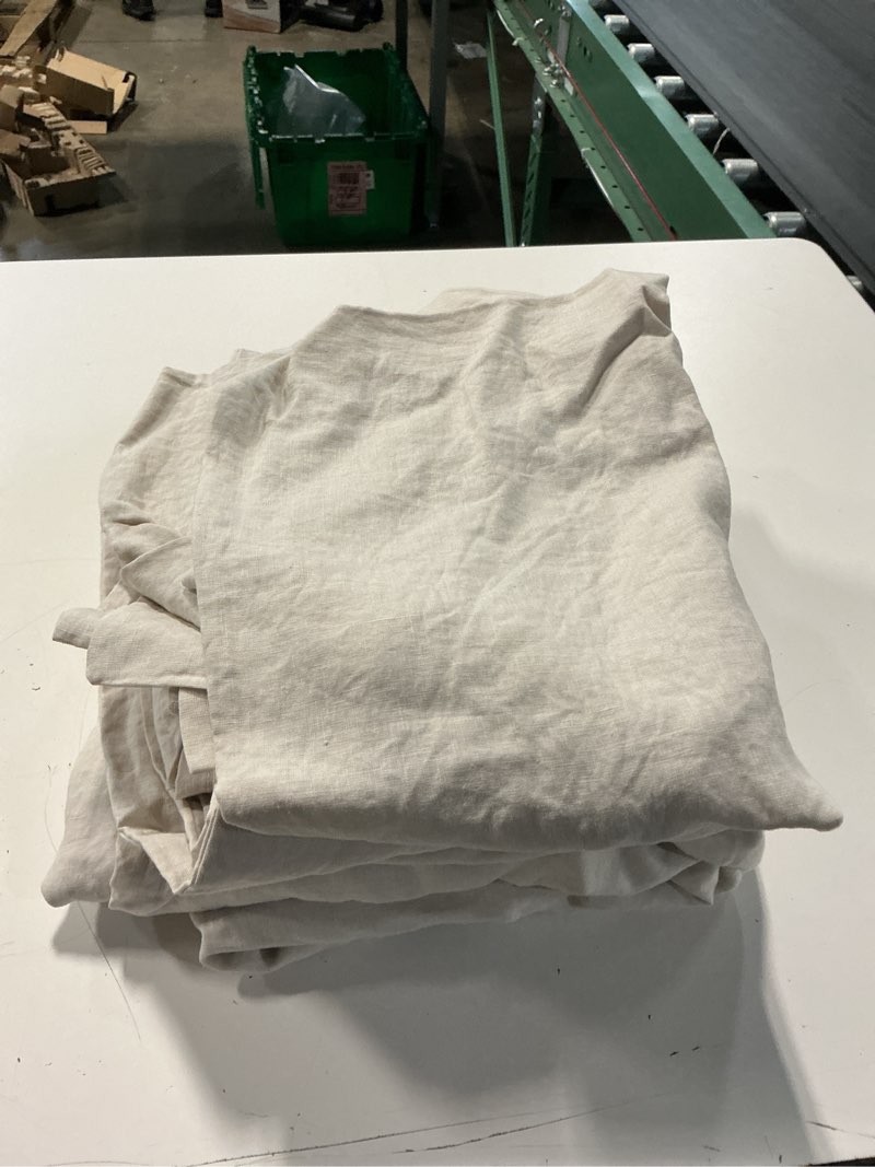 Condition photo showing Good Condition for european linen duvet cover set, full/queen, sand