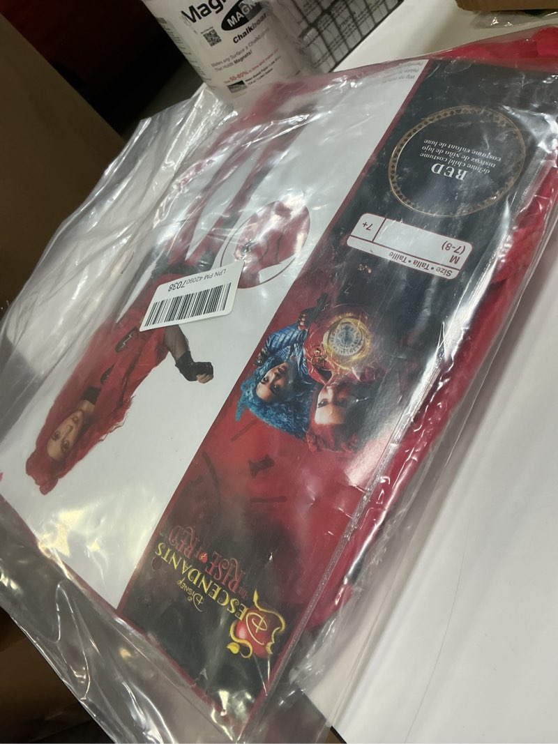 Condition photo showing Good Condition for Disguise Girls Descendants Red Deluxe Costume, Official Disney Descendants the Rise of Red Costume Jumpsuit, Wig Not Included (7-8) Descendants