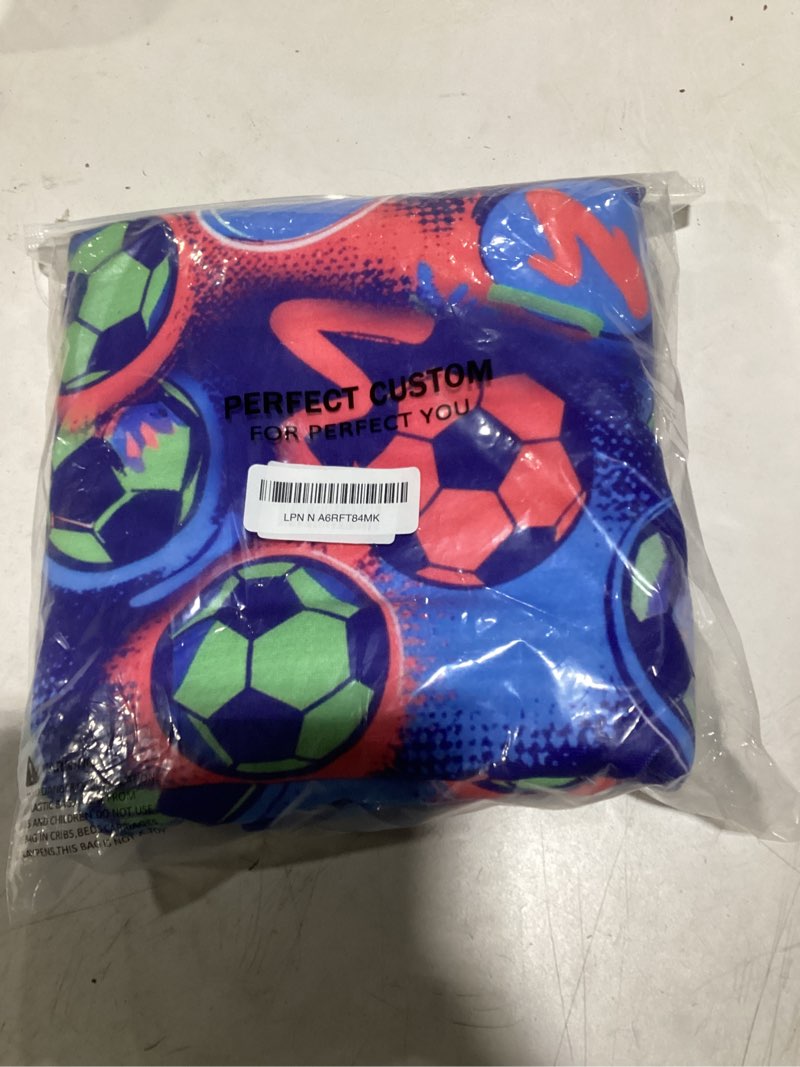Condition photo showing New/Like New for Hooded Towels for Kids -Toddler Beach Towel- Super Absorbent & Quick Dry 100% Cotton 35x60 Inch - to Kid Ages 3-12-Soccer Pattern Design Dark Blue 35"x60"