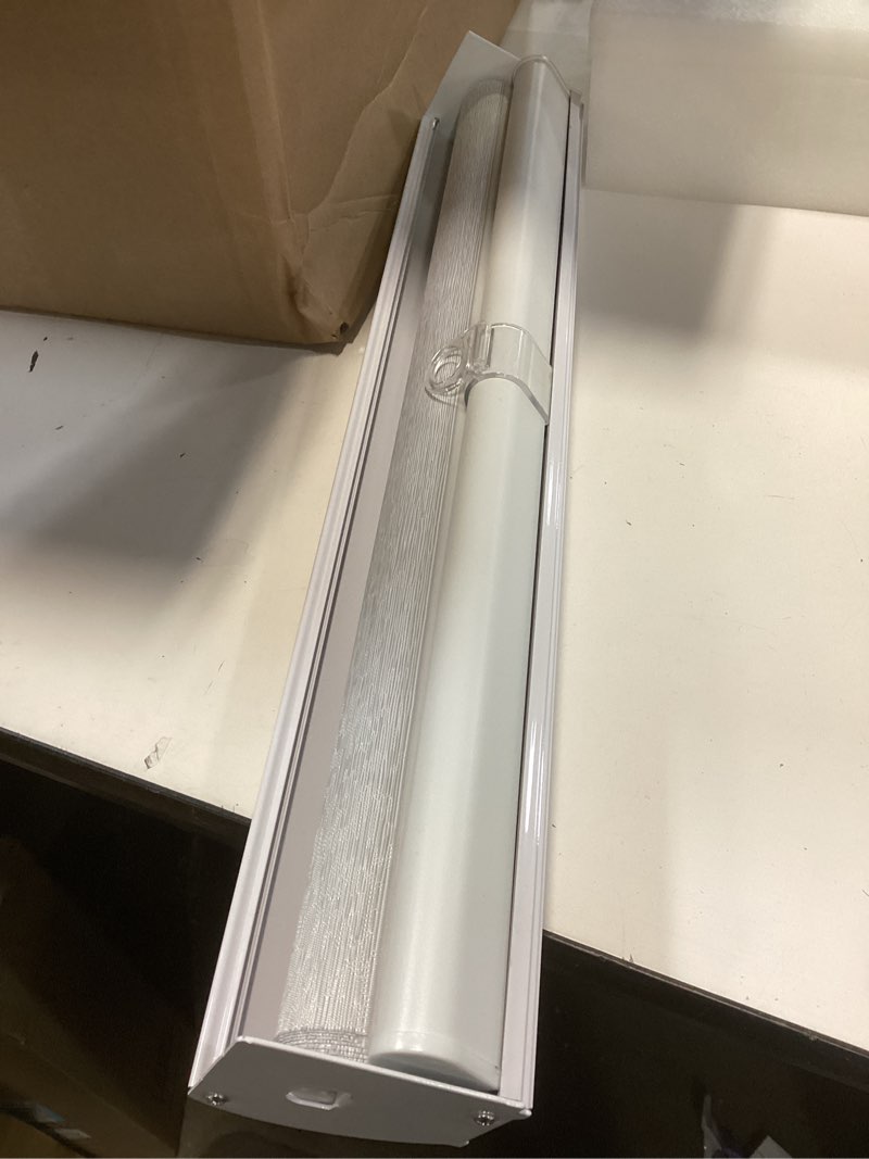 Condition photo showing Good Condition for HESTIA Cordless Light Filtering Zebra Shades, Linen-Like Fabric Blinds for Indoor Windows, Dual Layer for Day & Night Light Control in Bedroom/Living Room/Office, White, Cutom Size Custom Size Grey White