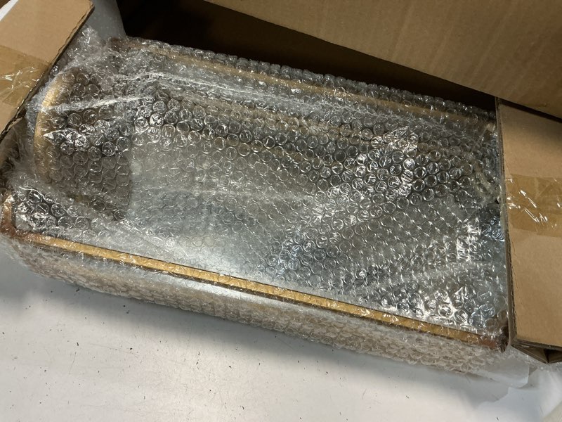 Condition photo showing Good Condition for Signature Design by Ashley Dumi Glam 20" Mirrored Wall Sconce, Fits 1 Pillar Candle, Gold