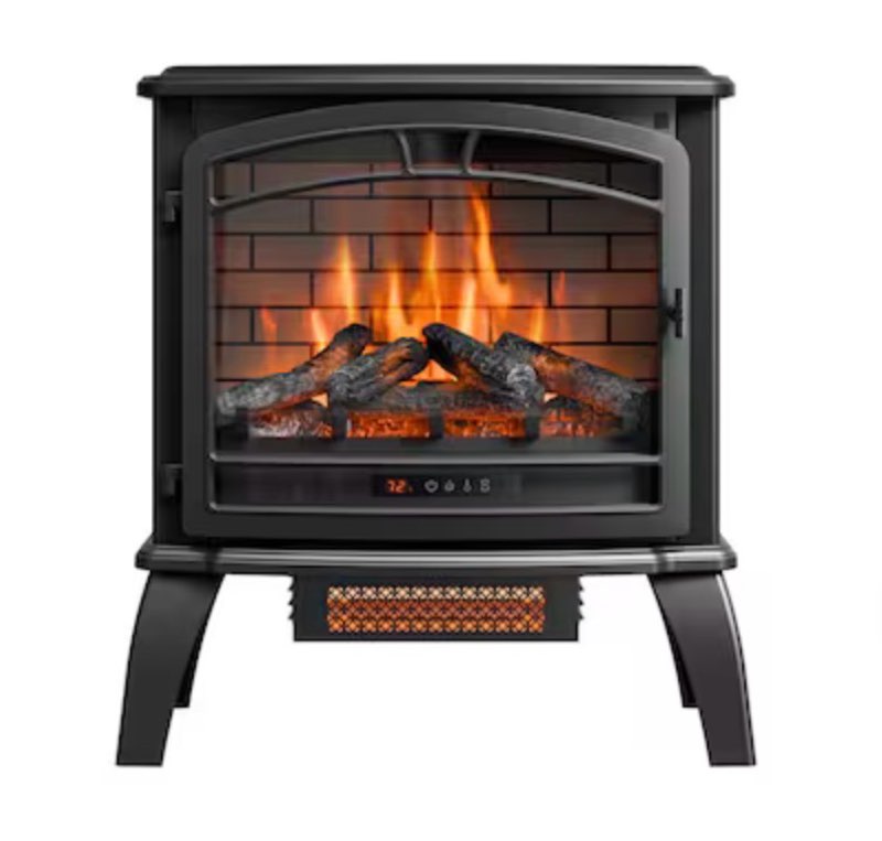  Style Selections 25.8-in W 5100 -BTU Matte Black Metal Flat wall Infrared quartz Electric Stove wit