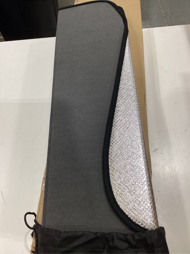 Condition photo showing Good Condition for windshield sunshade for mercedes-benz glc coupe 2017-2023, custom front window shade - blazblock shiny silver glc coupe 2017-2023